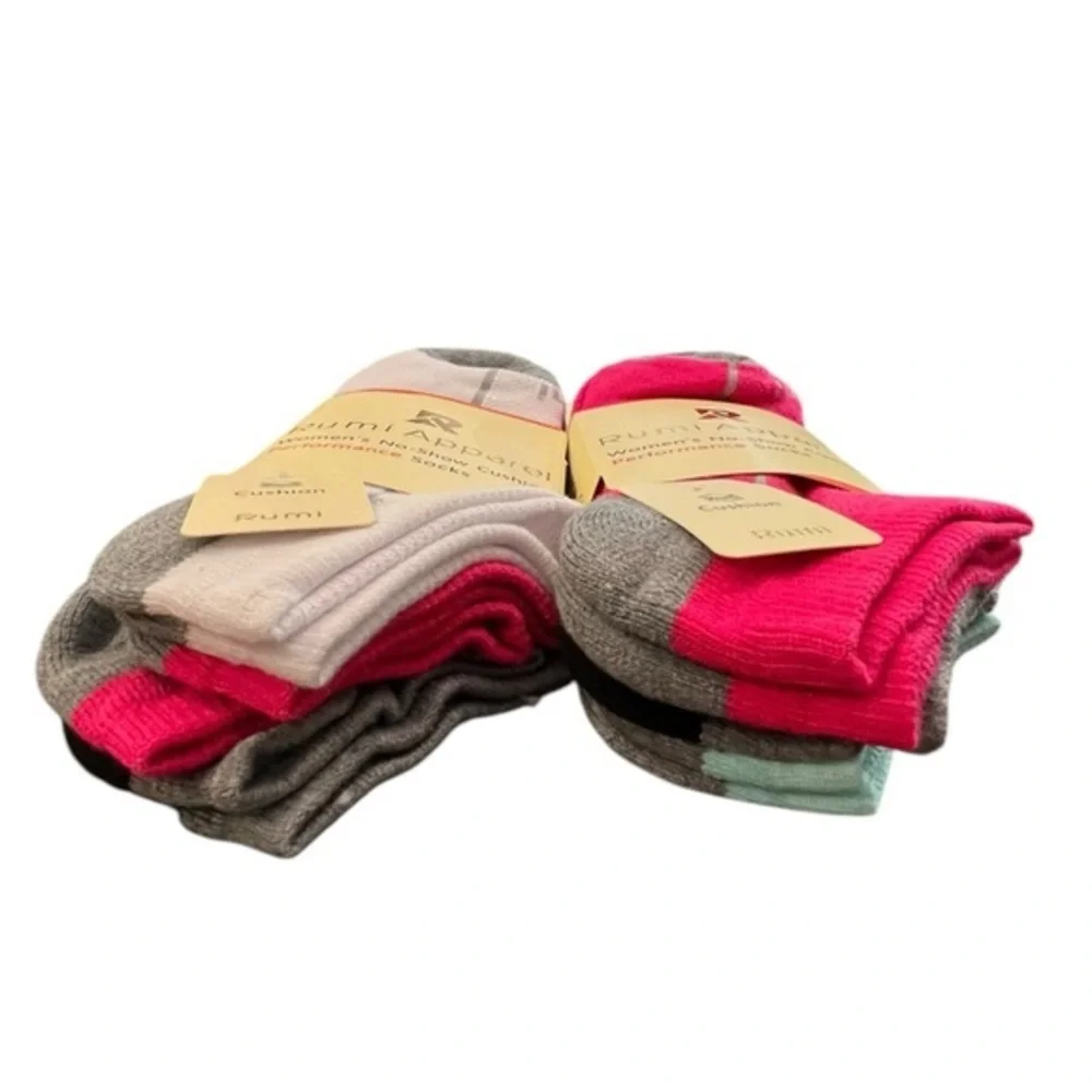 Women's No Show Socks 6 Pairs Sock Size 9-11 / Shoe Size‎ 5-11 Multicolor NWT